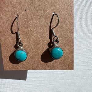 VINTAGE Sterling silver natural turquoise earrings